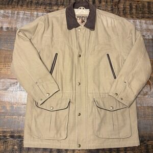 Madison Creek Outfitters Men's Large Tan Full Zip Chore Canvas Jacket Coat